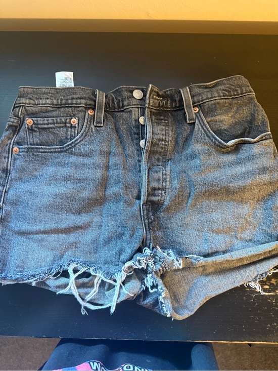 Levi's Pants - Levi's Black Wash Frayed Hem Denim Shorts